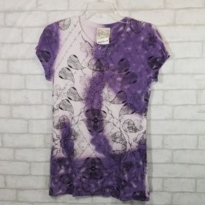 G.GIRL paisley purple/white tie dye tee size L